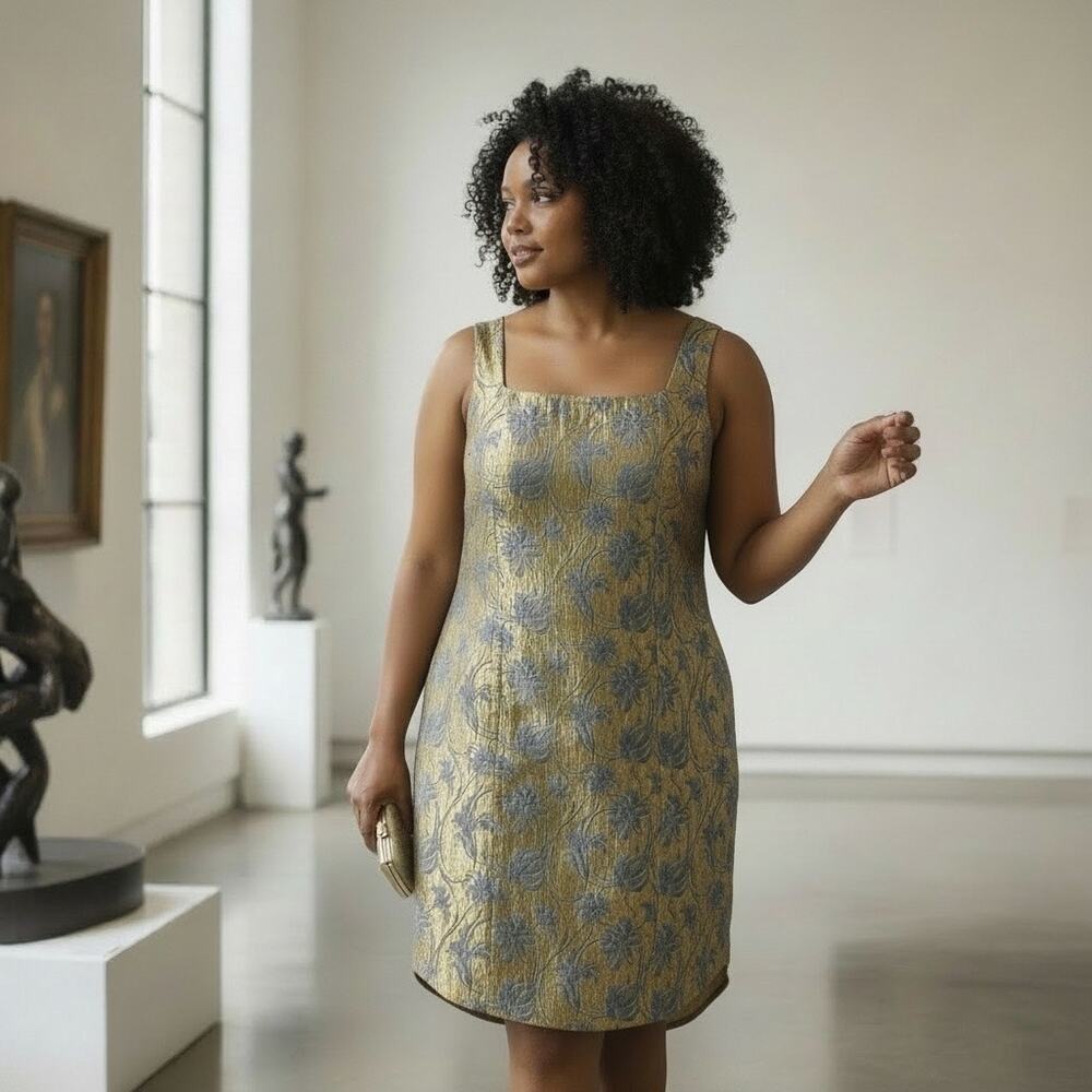 Coldwater Creek Sheath Dress Jacquard Embellished - Picture 10 of 11